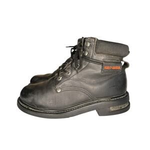 ***SOLD*** Harley Davidson 88370 8.5 Black Leather Lace-Up Ankle Boots